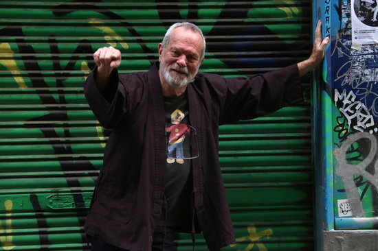 Terry Gilliam in Barcelona's Raval neighborhood on March 12 2019 (by Pau Cortina)